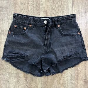 Zara black denim shorts